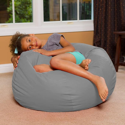 Posh Creations Bean Bag Chair for Kids, Teens, and Adults Includes Removable and Machine Washable Cover, Heather Lavender, 48in - X-Large - LeafyLoom