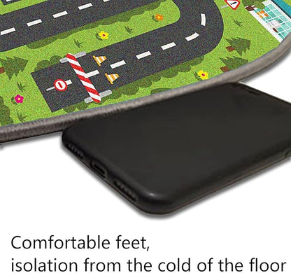 Car Rug Play Mat, Road Rug Carpet for Kids, City Life Educational Road Traffic Carpet for Ages 3-12 Years Old(140×200cm/55×79inch) - LeafyLoom