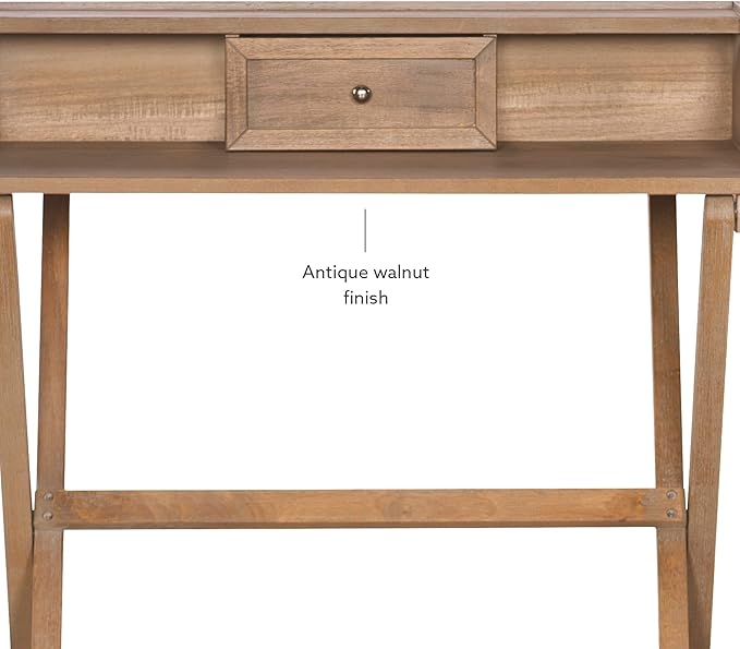 Linon Home Décor Griffin Gray Wash Folding Desk, Grey - LeafyLoom