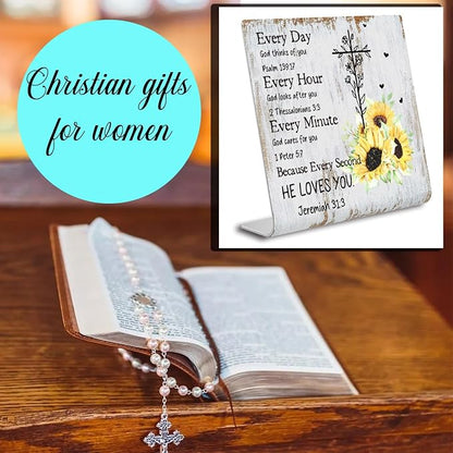 Christian Office Decor for Women Desk Inspirational Gifts with Prayers Religious Scripture Birthday Gifts for Her, Mom, Sister, Coworker Men, Friends Valentines Motivational Catholic Gifts XUV04 - LeafyLoom