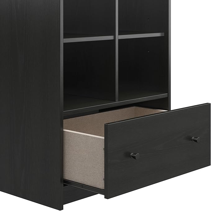 Ameriwood Home The Loft 2 Door Storage Tower, Large, Black Oak - LeafyLoom