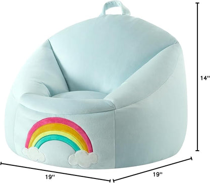 Heritage Kids Micromink Squishy Bean Bag Chair for Kids Ages 3+, Rainbow - LeafyLoom