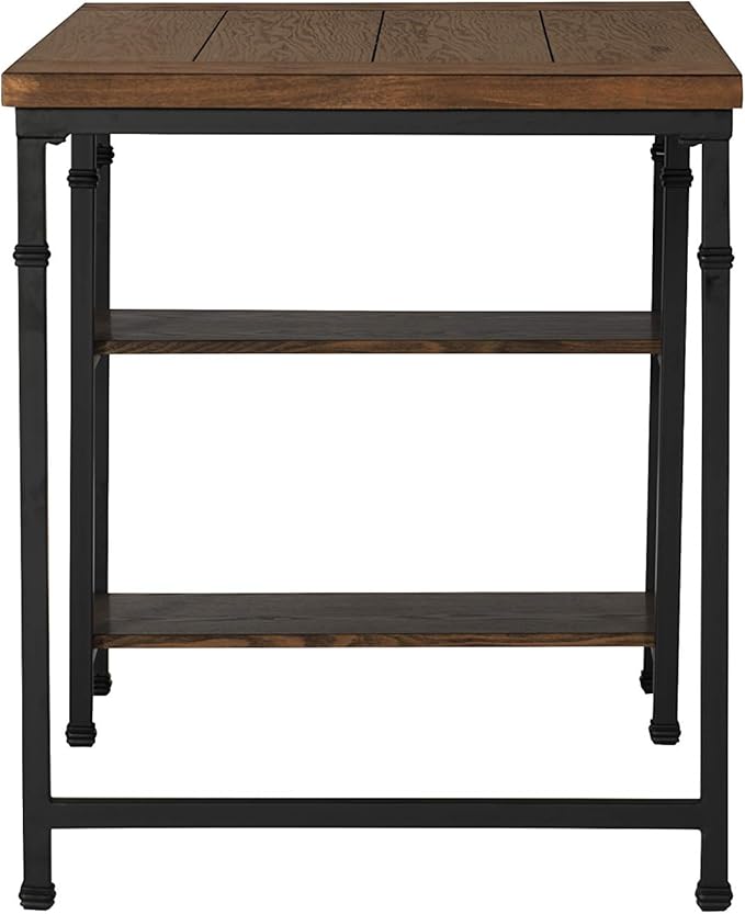 Linon Rhett Two Shelf Desk, Black - LeafyLoom