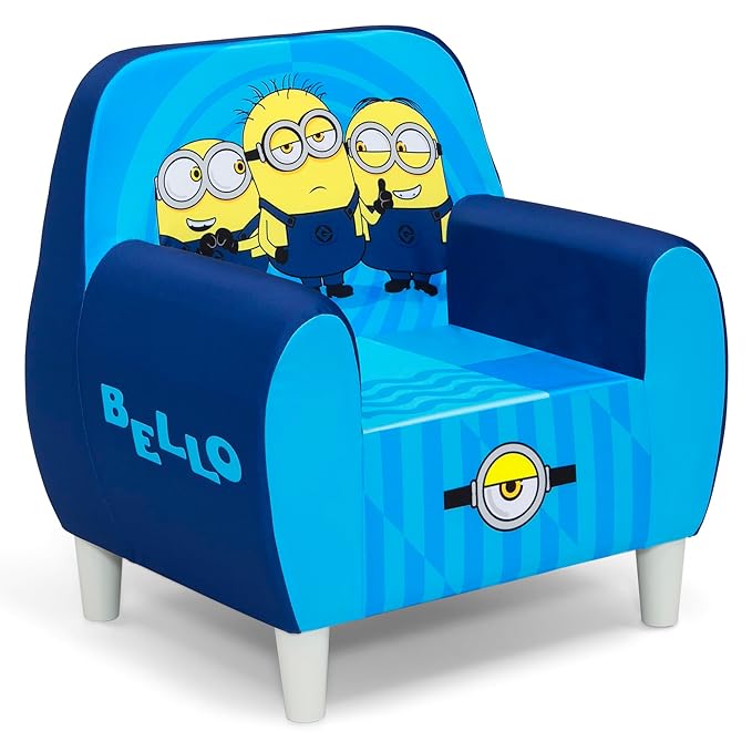 Delta Children Minions Foam Chair for Kids, Blue - LeafyLoom