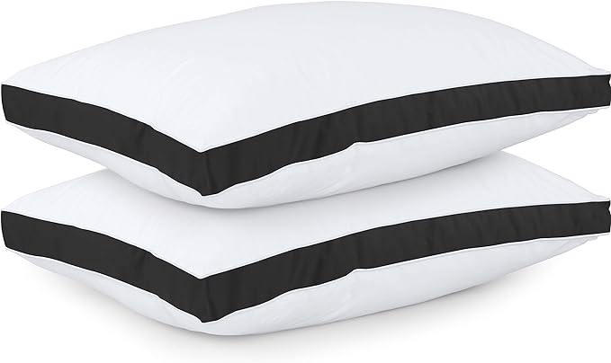 Utopia Bedding Bed Pillows for Sleeping Queen Size (Black), Set of 2, Cooling Hotel Quality, Gusseted Pillow for Back, Stomach or Side Sleepers - LeafyLoom