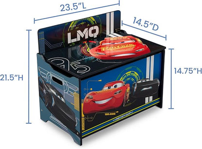 Delta Children Deluxe Toy Box, Disney/Pixar Cars - LeafyLoom