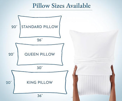 California Design Den 2-Pack Bed Pillows Queen size set of 2 for Sleeping, Cooling Luxury Hotel Pillows, for Back, Stomach or Side Sleepers - LeafyLoom