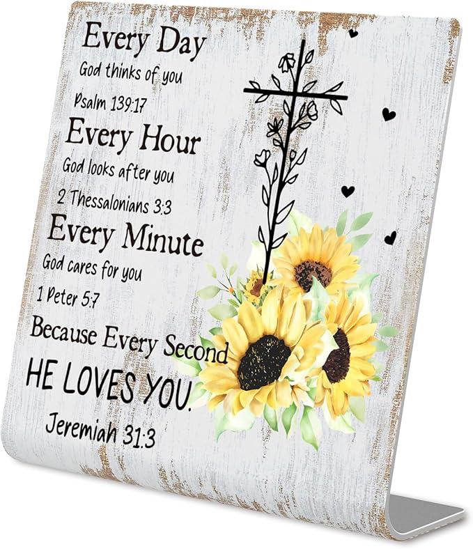 Christian Office Decor for Women Desk Inspirational Gifts with Prayers Religious Scripture Birthday Gifts for Her, Mom, Sister, Coworker Men, Friends Valentines Motivational Catholic Gifts XUV04 - LeafyLoom