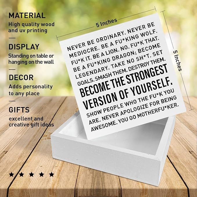 Home Office Desk Wooden Box Sign Decor, The Best Things in Life Are The People We Love, Inspirational Quotes Desk Decor Motivational Desk Decorations for Women Men Office Lady Boss Entrepreneur Gifts - LeafyLoom