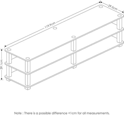 Furinno Turn-S-Tube No Tools 3-Tier Entertainment TV Stands, Espresso/Black - LeafyLoom