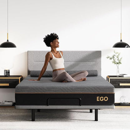 EGOHOME Hybrid King Mattress 12 Inch, Mattress with Cooling Cover, Comfort Foam & Pocket Spring Bed in a Box, Targeted Support Pressure Relief, CertiPUR-US Certified, Made in USA, 76x80x12 Black - LeafyLoom