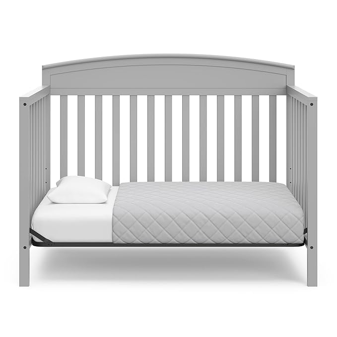 Graco Benton 5-in-1 Convertible Crib (Pebble Gray) – GREENGUARD Gold Certified, Converts from Baby Crib to Toddler Bed, Daybed and Full-Size Bed, Fits Standard Full-Size Crib Mattress - LeafyLoom