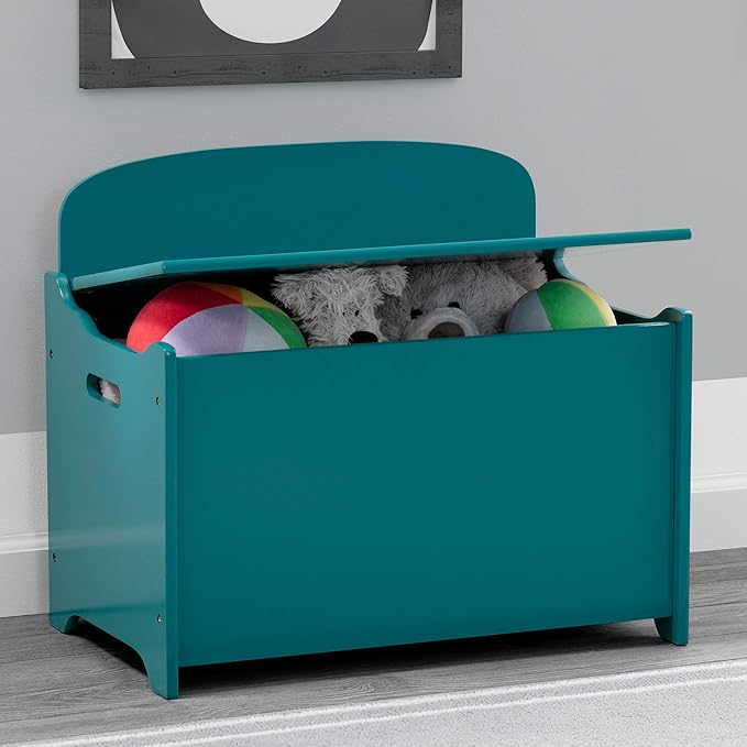 Delta Children MySize Deluxe Toy Box, Teal - LeafyLoom