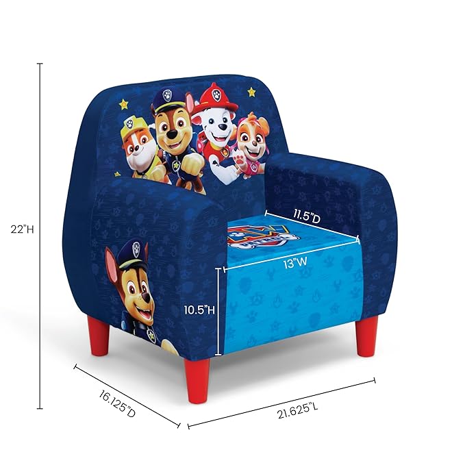 Delta Children PAW Patrol Foam Chair for Kids, Blue - LeafyLoom