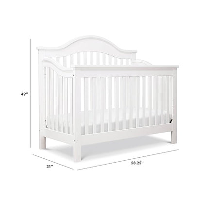 DaVinci Jayden 4-in-1 Convertible Crib in White, Greenguard Gold Certified - LeafyLoom