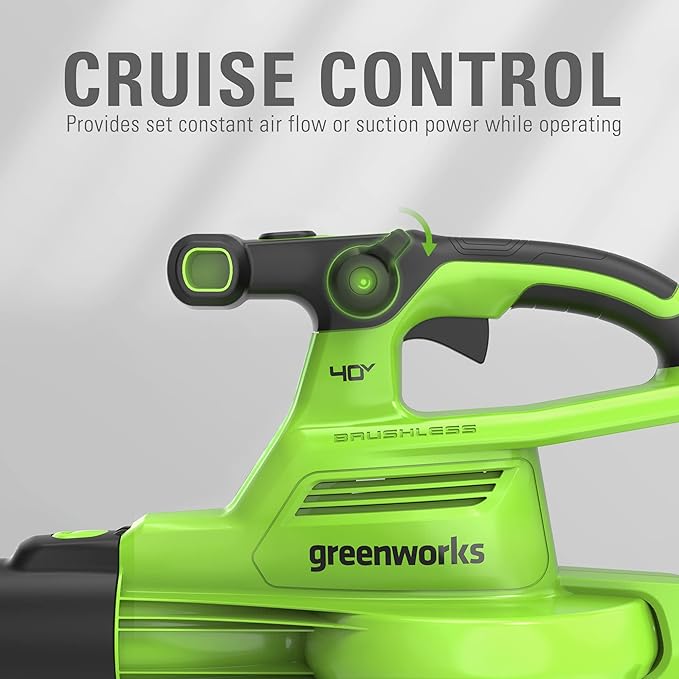 Greenworks 40V (230 MPH / 505 CFM / 75+ Compatible Tools) Cordless Brushless Leaf Blower / Vacuum, Tool Only - LeafyLoom