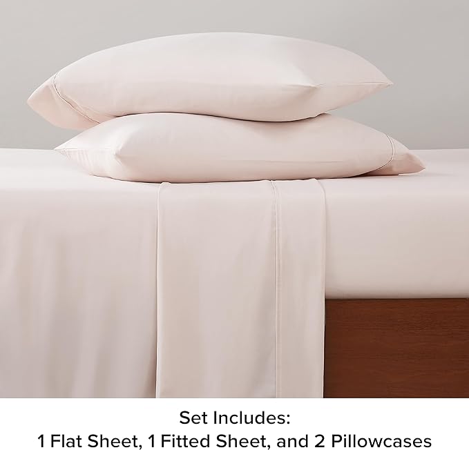 UGG 11797 Alahna Full Bed Sheets and Pillowcases 4-Piece Set Sleep in Luxury Machine Washable Deep Pockets Wrinkle-Resistant Breathable Cozy Comfort Silky Cooling Sheets, Full, Shell - LeafyLoom