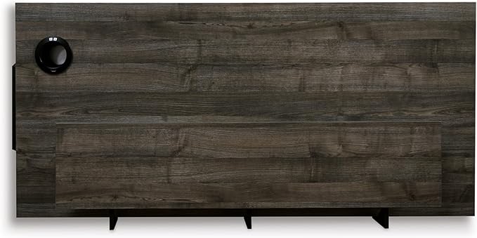 Signature Design by Ashley Barolli Home Office Gaming Desk with Multiuple LED Back Lights, Grayish Brown - LeafyLoom