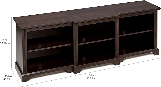 Rockpoint 70inch Modern TV Stand Storage Media Console Entertainment Center for TVs up to 80,Espresso - LeafyLoom