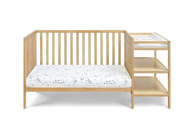 Suite Bebe Palmer Island 3-in-1 Convertible Crib and Changer Combo in Natural - LeafyLoom