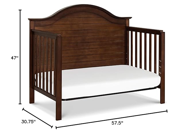 Carter's by DaVinci Nolan 4-in-1 Convertible Crib in Espresso, Greenguard Gold Certified, 57.5x30.8x47 Inch (Pack of 1) - LeafyLoom