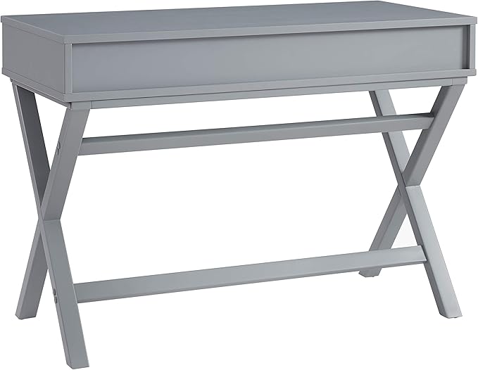 Linon Grey Campaign Style Sawyer Desk - LeafyLoom