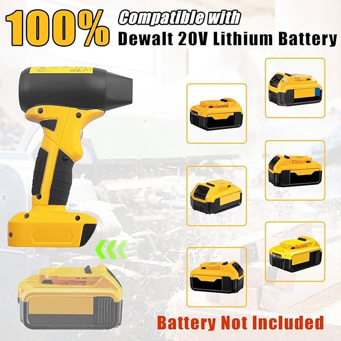 Leaf Blower Jet Dry for Dewalt 20V 60V Battery, Air Pump Air Duster Turbine Jet Fan Violent Turbofan Air Blower Turbine Turbine Blower Powerful Jet Fan High Speed Mini Blower for Car Cleanin - LeafyLoom