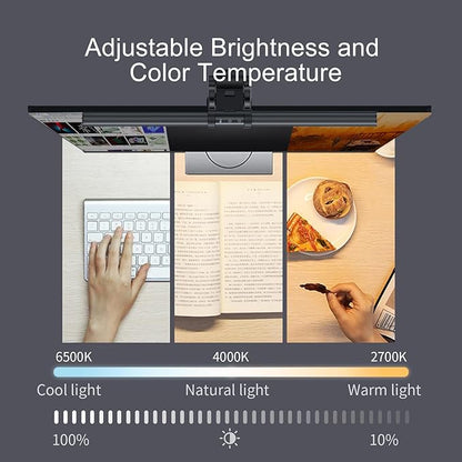 Induction Monitor Light with Sensor, Monitor Light Desk Lamp with Touch and Sensor Control, No Screen Glare Dimmable Monitor Lamp Computer Light Bar for Screen/Home/Office - LeafyLoom