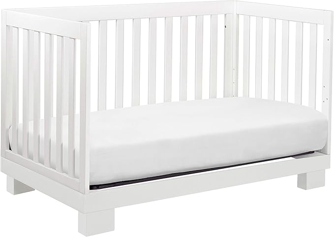 Babyletto Modo 3-in-1 Convertible Crib with Toddler Bed Conversion Kit in White, Greenguard Gold Certified - LeafyLoom