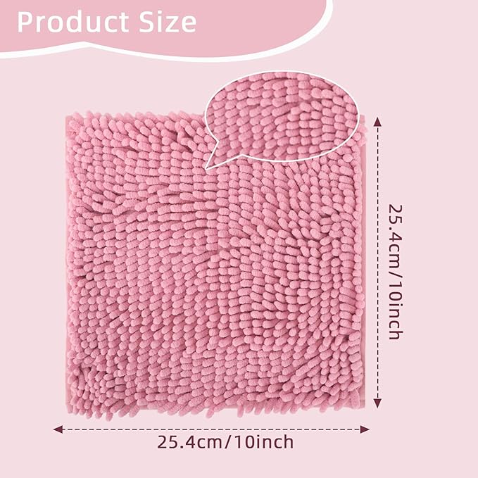 Locker Rug school girl rugs Carpet Chenille 100% Microfiber Locker Carpet with Non Skid Backing Locker Decorations (Pink, 10X10) - LeafyLoom