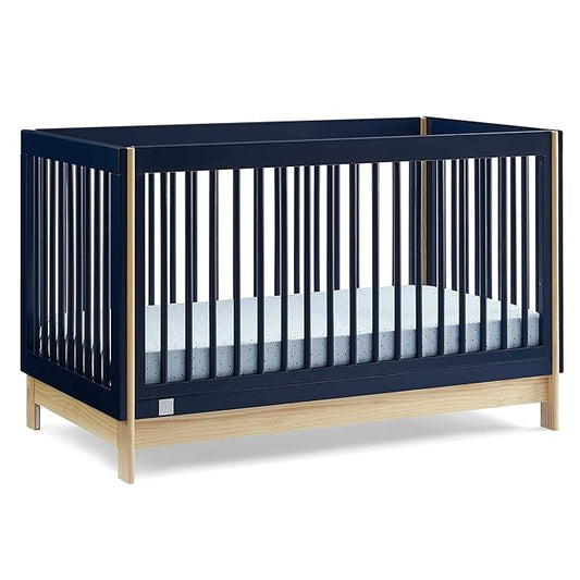 GAP babyGap Tate 4-in-1 Convertible Crib - Greenguard Gold Certified, Navy/Natural - LeafyLoom