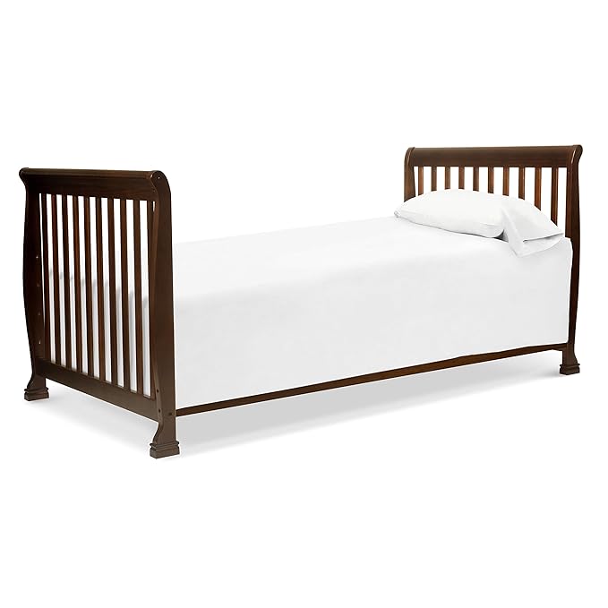 DaVinci Kalani 4-in-1 Convertible Mini Crib in Espresso | Greenguard Gold Certified - LeafyLoom