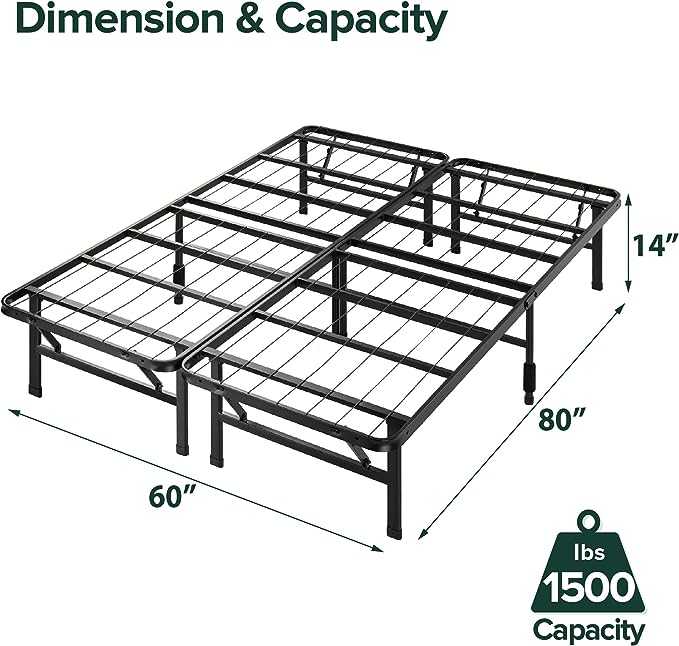 ZINUS 8 Inch Foam and Spring Mattress and SmartBase Metal Mattress Foundation Set / Bed and Mattress Set / No Box Spring Needed / Mattress in a Box, Queen - LeafyLoom