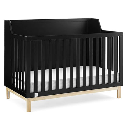 GAP babyGap Oxford 6-in-1 Convertible Crib - Greenguard Gold Certified, Ebony/Natural - LeafyLoom