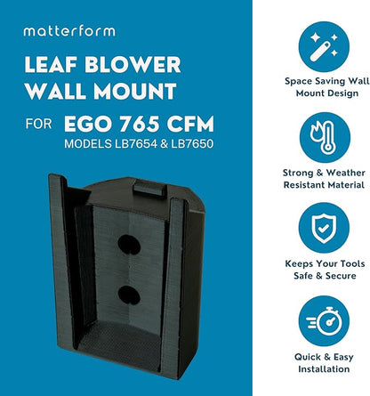 Wall Mount Hanger for EGO 765 CFM Power+ LB7654 & LB7650 Leaf Blower | Hook & Holder for Garage & Shed Organization - LeafyLoom