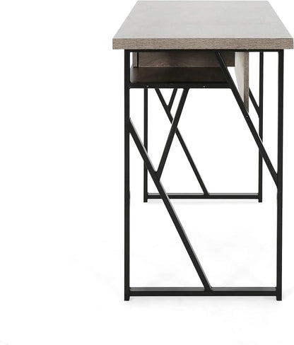 Christopher Knight Home Janet Modern Faux Wood Writing Desk, Dark Gray, Black - LeafyLoom