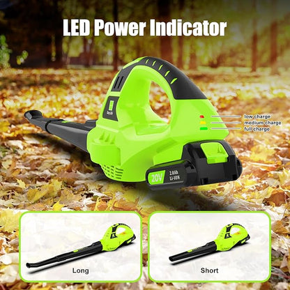 Leaf Blower Cordless, 21V Handheld Electric Leaf Blower with Battery and Charger, Lightweight Battery Powered Leaf Blowers for Lawn Care,Patio,Yard,Sidewalk - LeafyLoom