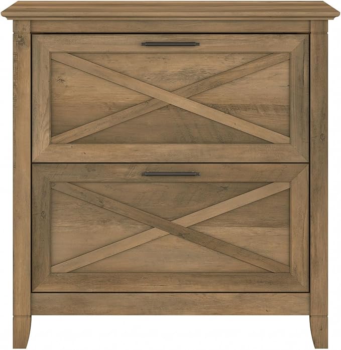 Bush Furniture Key West Lateral File Cabinet, Modern Farmhouse 2 Drawer File Cabinet for Home Office - LeafyLoom