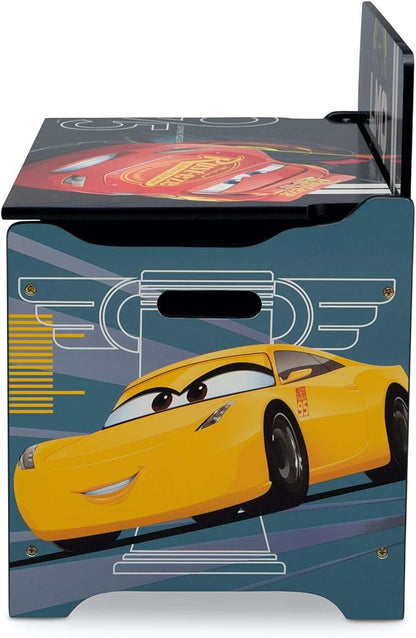 Delta Children Deluxe Toy Box, Disney/Pixar Cars - LeafyLoom