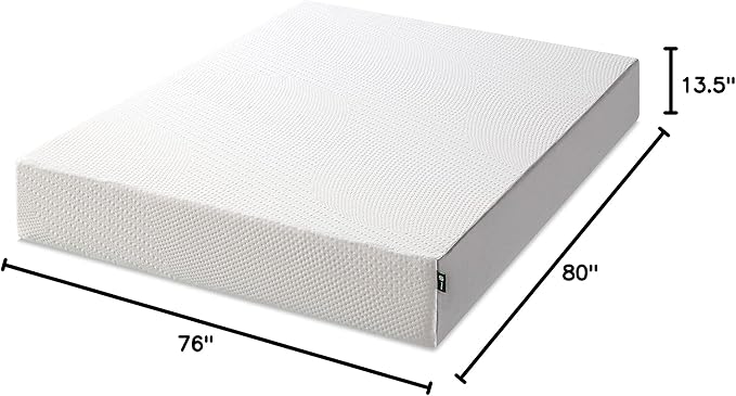 Zinus Cooling Essential Foam Bed Mattress Conventional, King, White - LeafyLoom