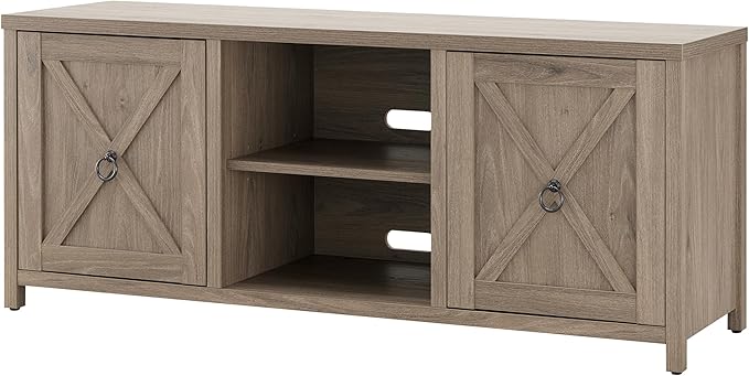 Henn&Hart Granger TV Stand, 58" Wide, Gray - LeafyLoom