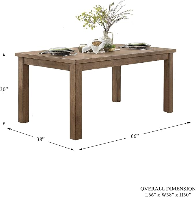 Homelegance Janina 66" x 38" Dining Table, Natural - LeafyLoom