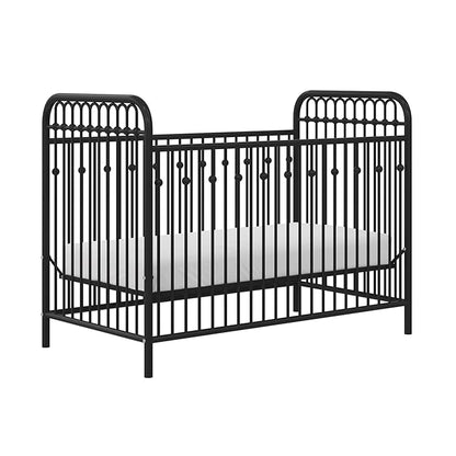 Little Seeds Monarch Hill Ivy Metal Baby Crib, Black - LeafyLoom