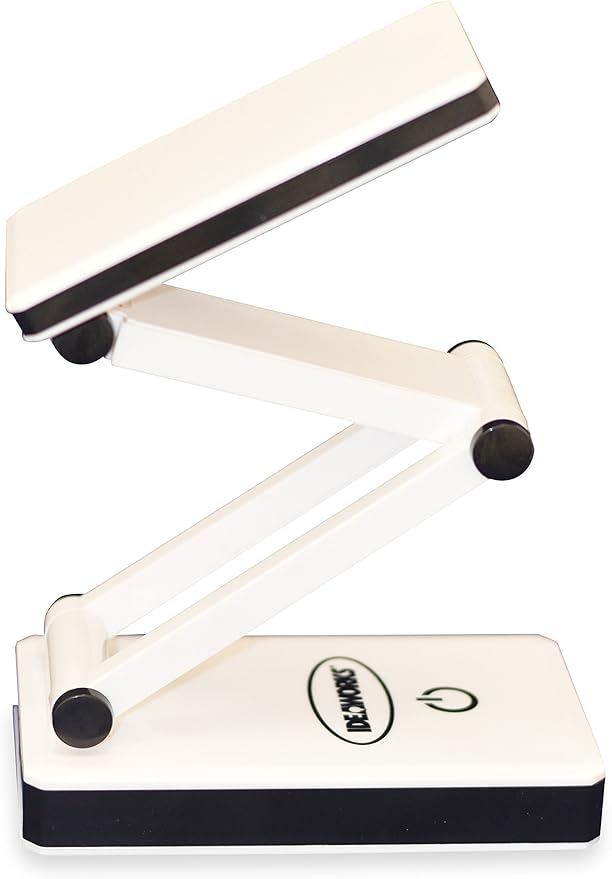 IdeaWorks LED Lamp for Desk - Collapsible, Portable from Home to Office, Acrylonitrile Butadiene Styrene, White - LeafyLoom