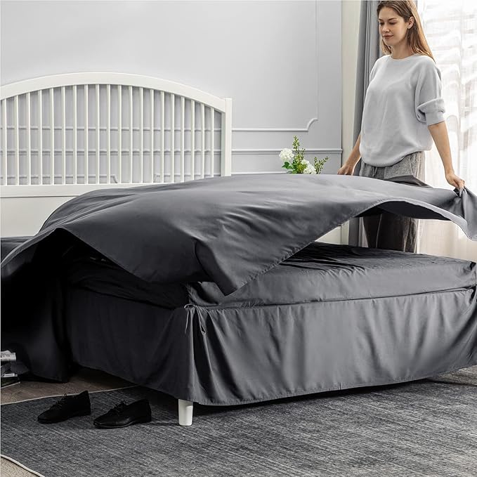 Bedsure Full Size Comforter Sets - Bedding Sets Full 7 Pieces, Bed in a Bag Dark Grey Bed Sets with Comforter, Sheets, Pillowcases & Shams, Adult & Kids Bedding - LeafyLoom