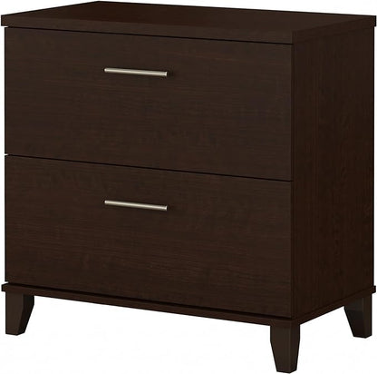 Bush Furniture Somerset 2 Drawer Lateral File Cabinet in Mocha Cherry - LeafyLoom