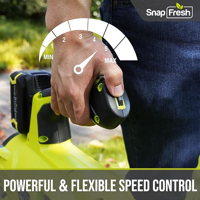 SnapFresh Cordless Leaf Blower - 550CFM Brushless Electric Leaf Blower with 4.0 Ah Battery and Fast Charger - Lightweight 20V Yard and Garden Blower for Lawn Care… - LeafyLoom