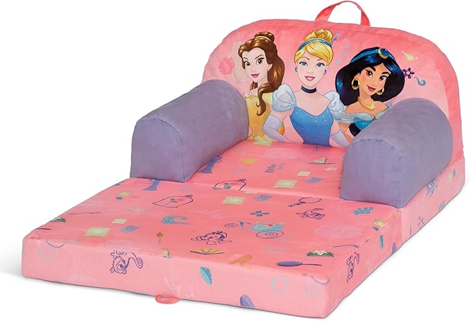 Delta Children Cozee Buddy Flip-Out Kids Chair, Disney Princess - LeafyLoom