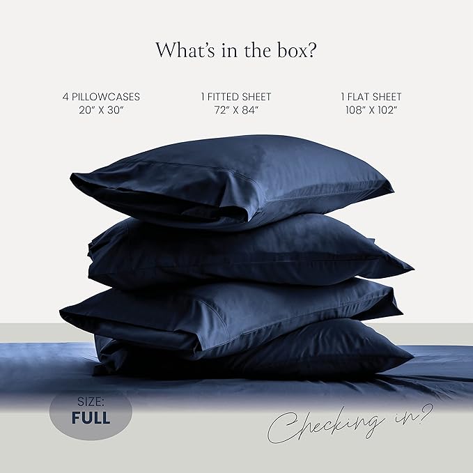 BELADOR Silky Soft Full Sheet Set - Luxury 6 Piece Bed Sheets for Full Size Bed, Secure-Fit Deep Pocket Sheets with Elastic, Breathable Hotel Sheets and Pillowcase Set, Wrinkle Free Oeko-Tex Sheets - LeafyLoom