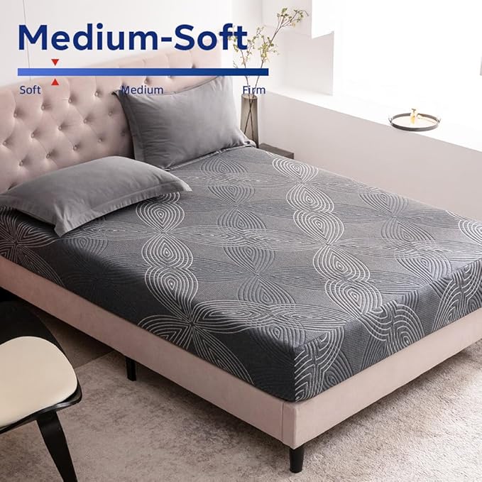 10 Inch Memory Foam Mattress in a Box,Cooling Gel Foam&Pressure Relief,Made in USA,CertiPUR-US Certified,Full Size Bed,75" X 54" X 10" - LeafyLoom